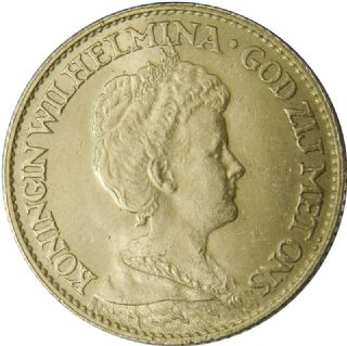 10 Gulden olandese Wilhelmina I 1911-1923